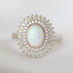 art deco opal baguette ring cubic zirconia 925 silver