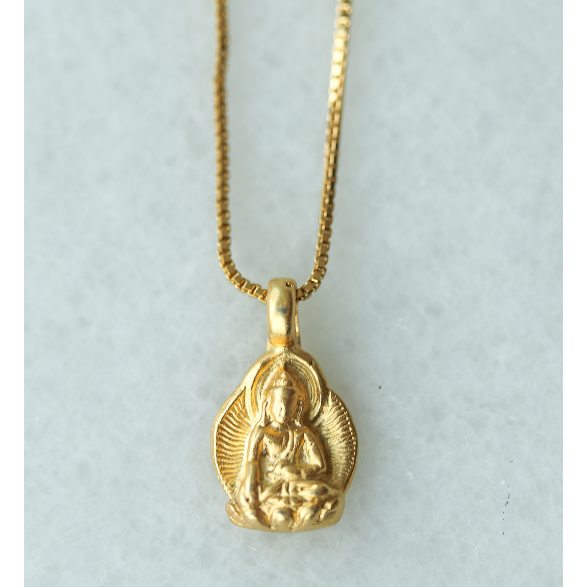 gold filled buddha disc necklace