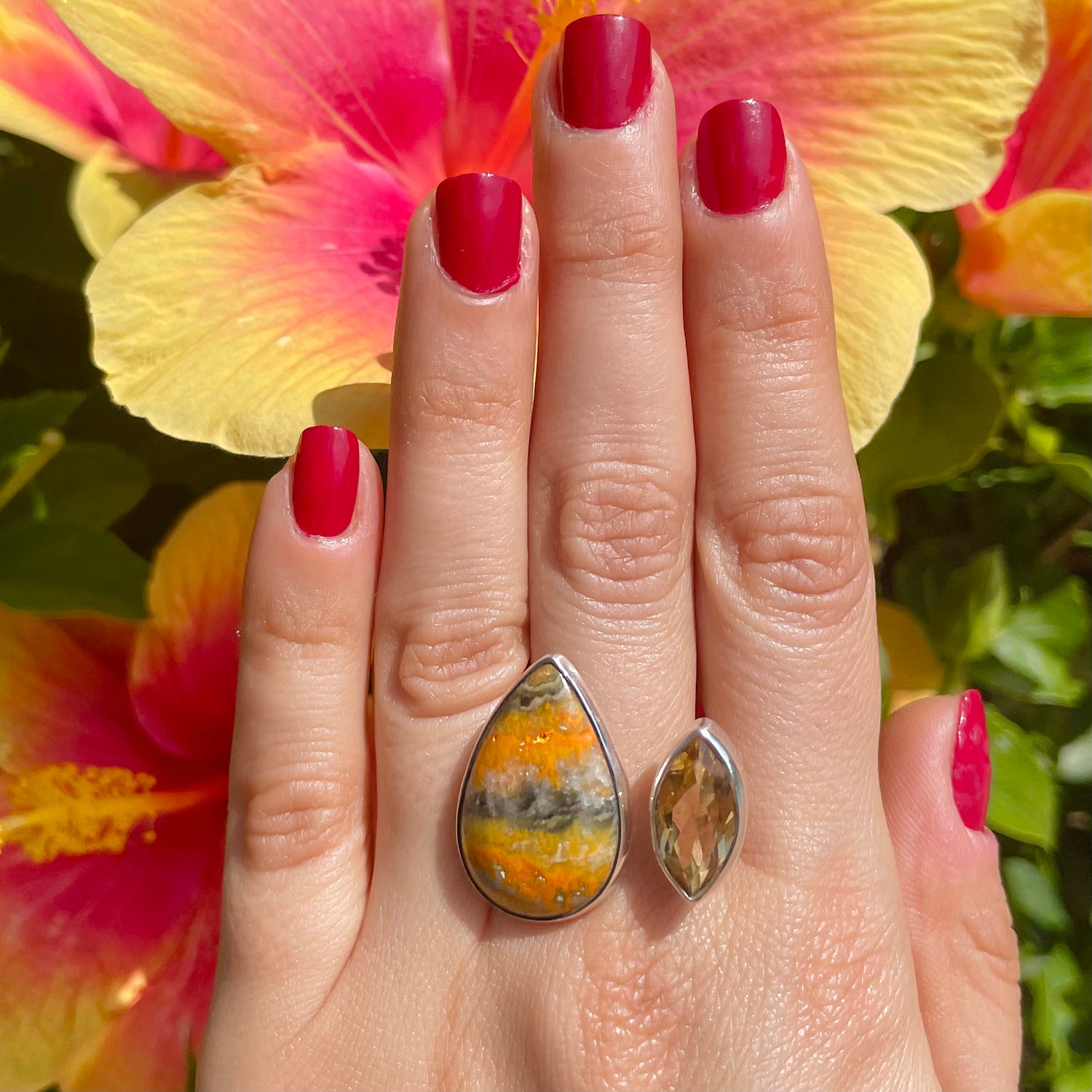 Bumble Bee Jasper & Citrine Duo Ring