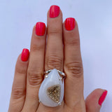 Druzy Geode Ring - Wire Band
