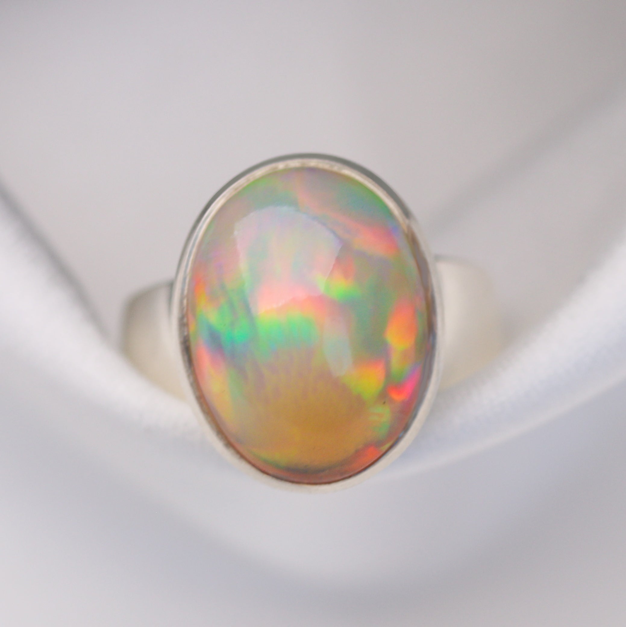 Opal Crystal Ball Ring
