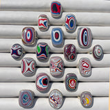 adjustable fordite rings 925 sterling silver