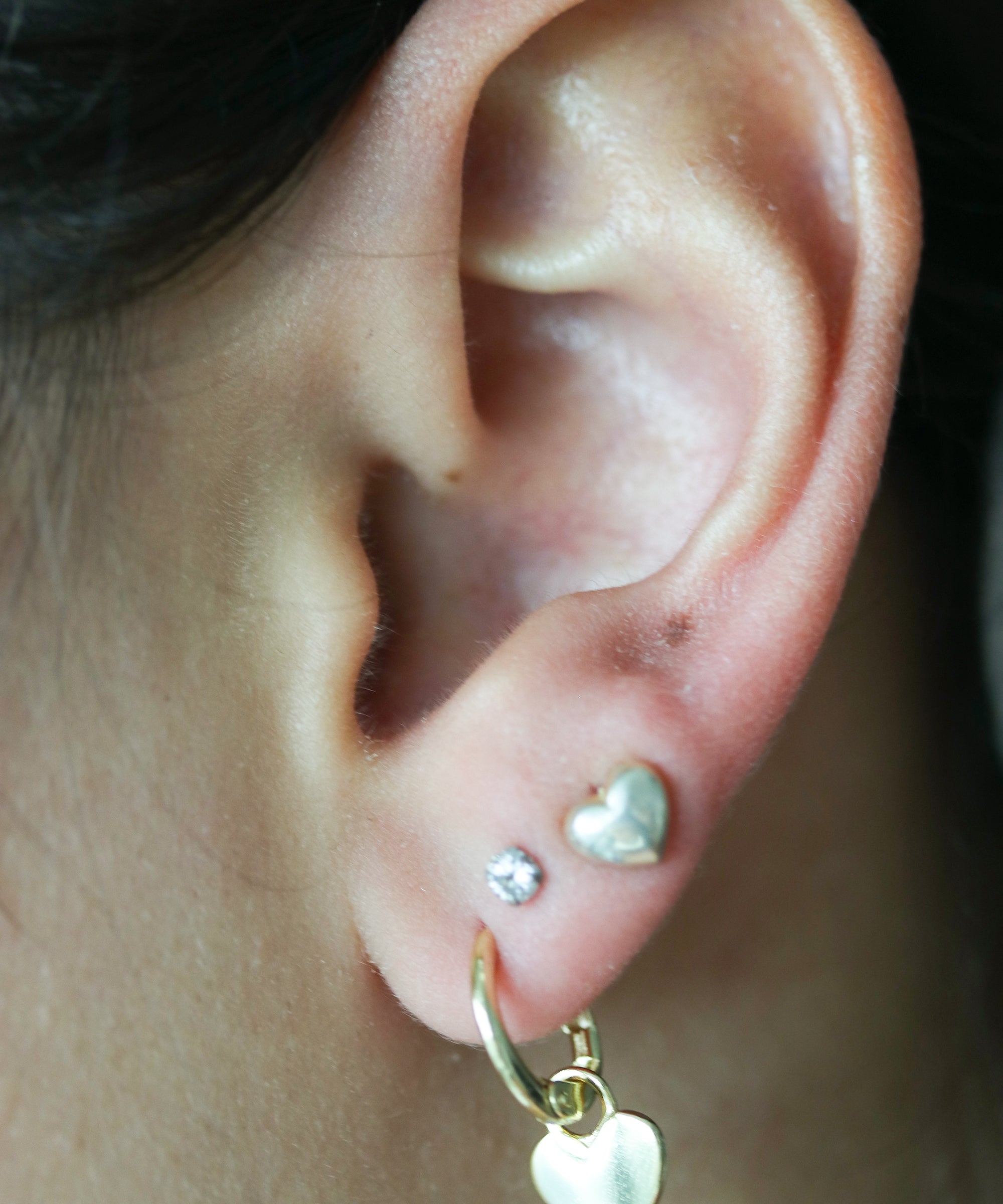 Heart Charm Ear Huggies