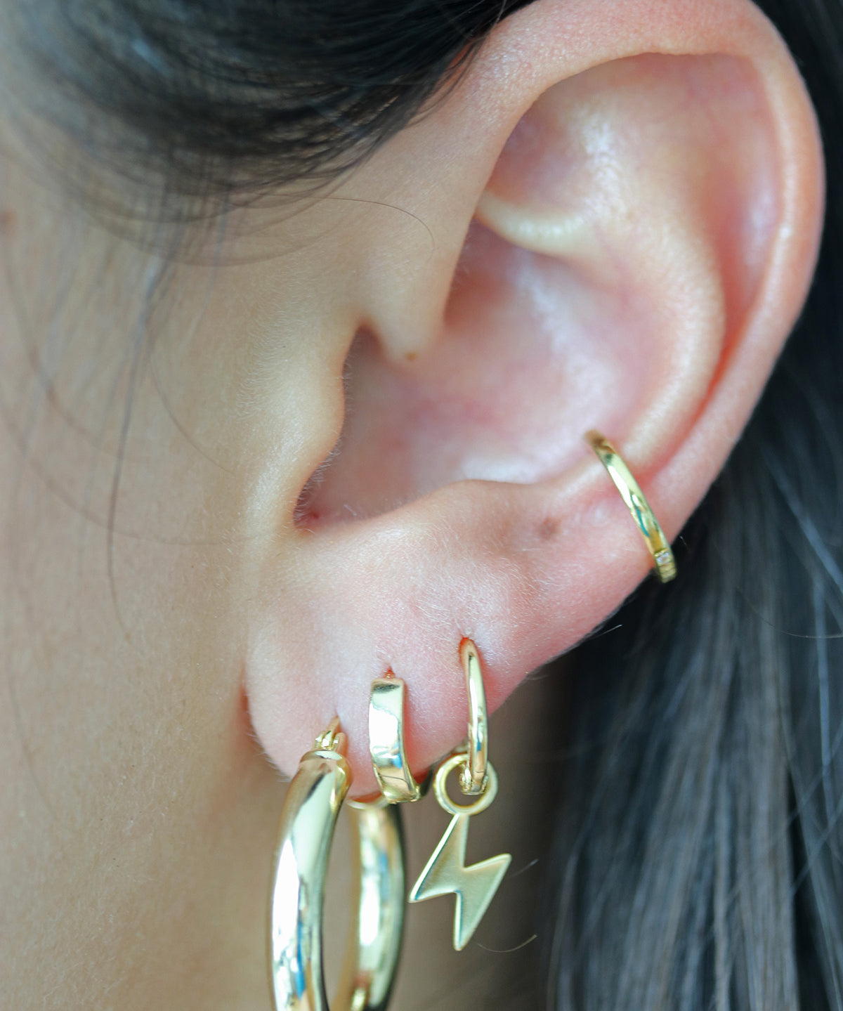 Lightning Bolt Charm Ear Huggies