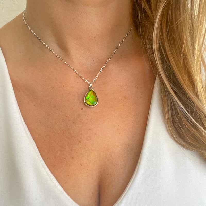 Small Ammolite Fossil Necklace