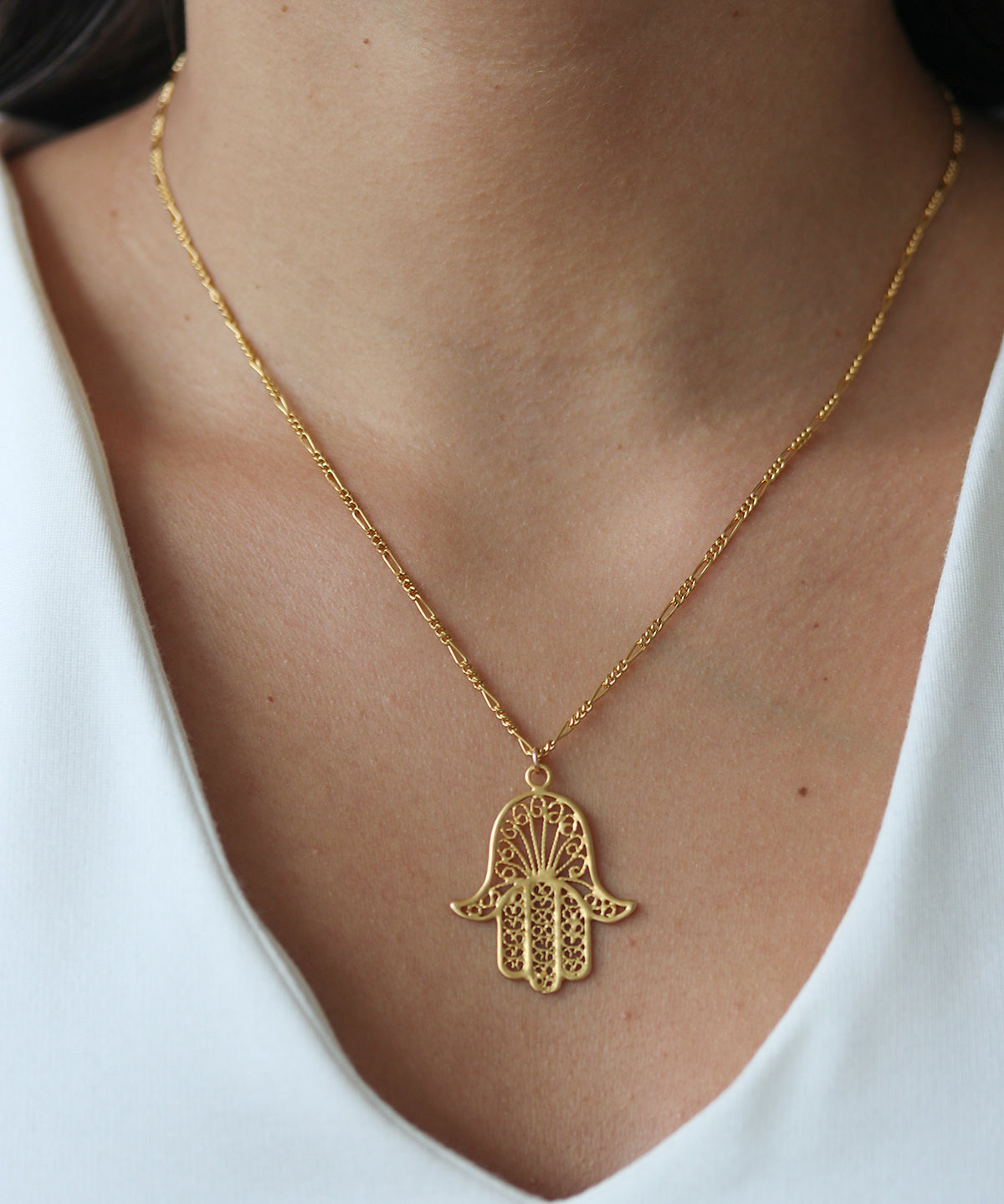 Filigree Hamsa Necklace