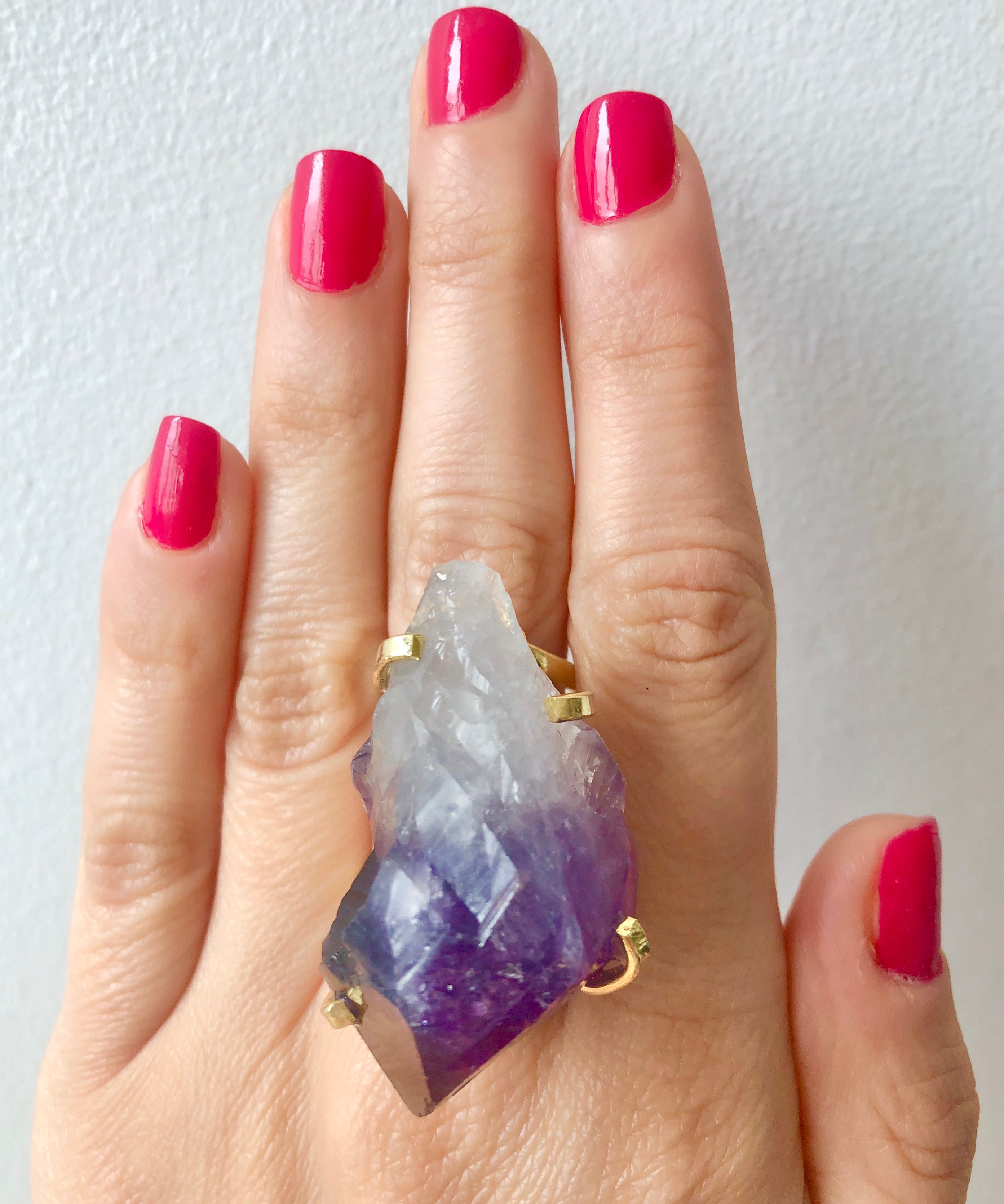 Amethyst Point Wire Ring