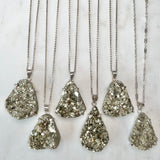 large pyrite pendant necklace large teardrop 925 sterling silver