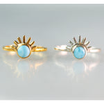 larimar sunrise ring 925 sterling silver gold plated