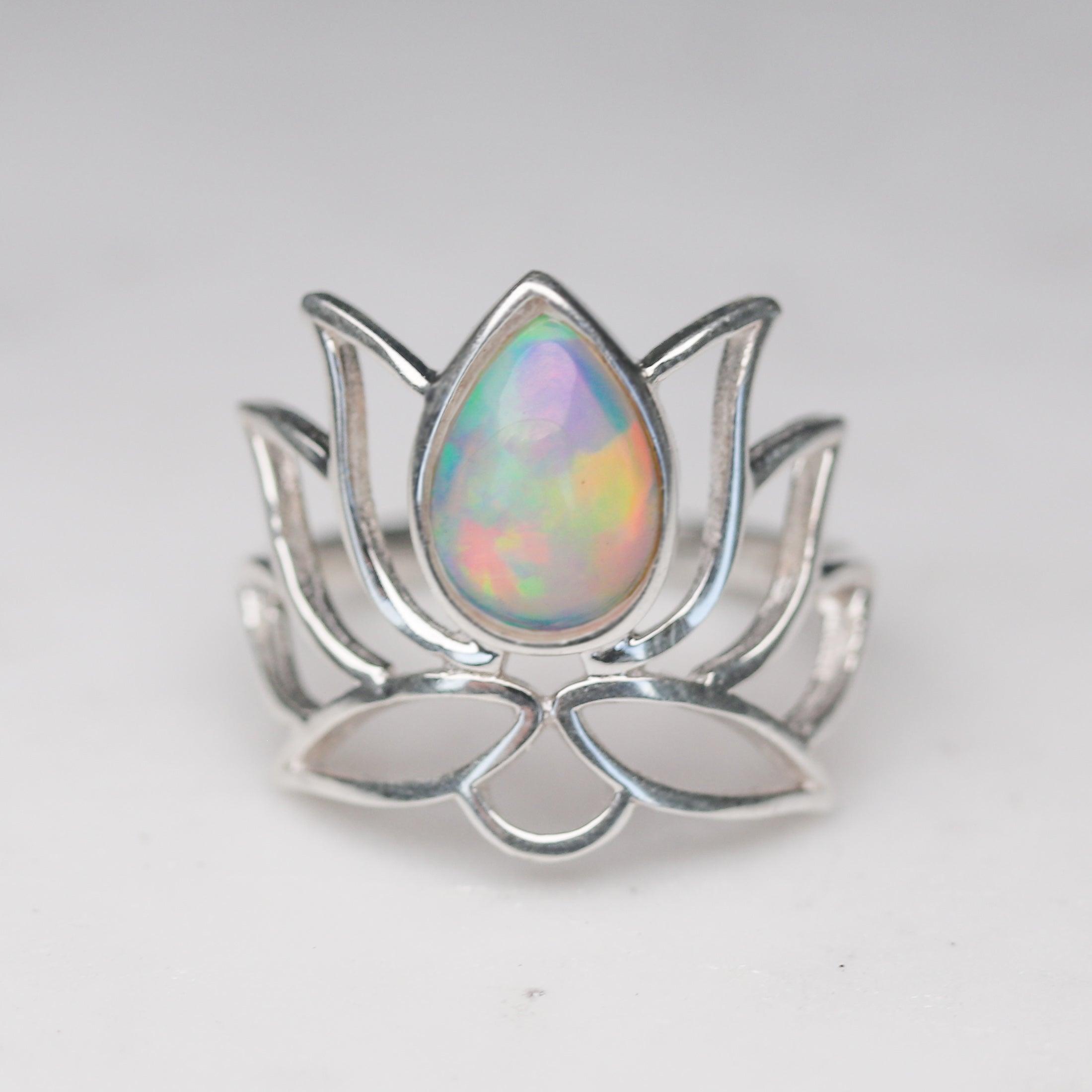 Opal lotus store flower ring