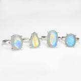 unique rainbow moonstone faceted ring 925 sterling silver waterproof