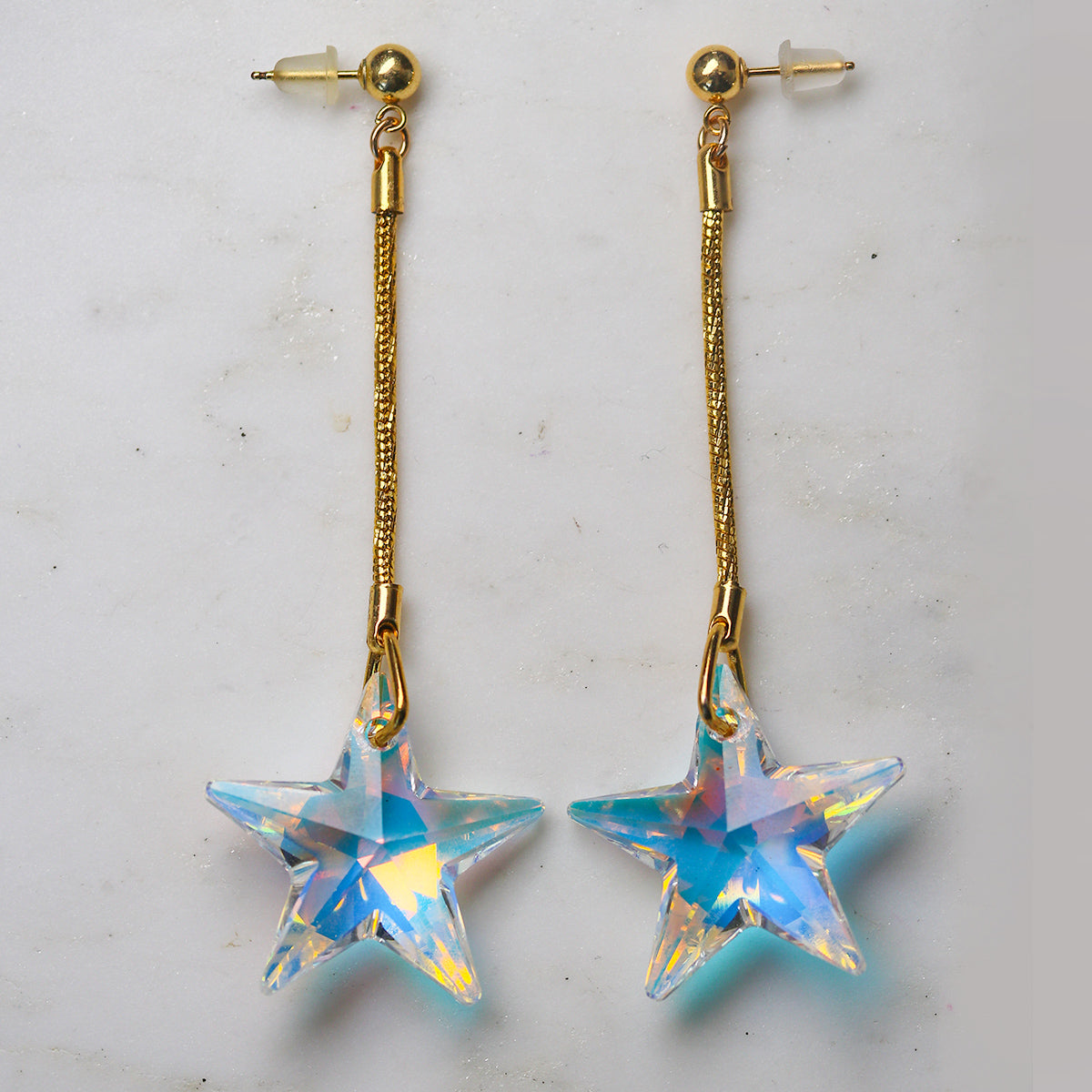 Large Rock Star Earrings - Gold