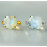 prong set moonstone rings waterproof 925 sterling silver