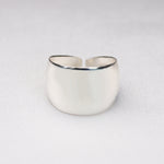 high polish cuff ring adjustable waterproof 925 sterling silver