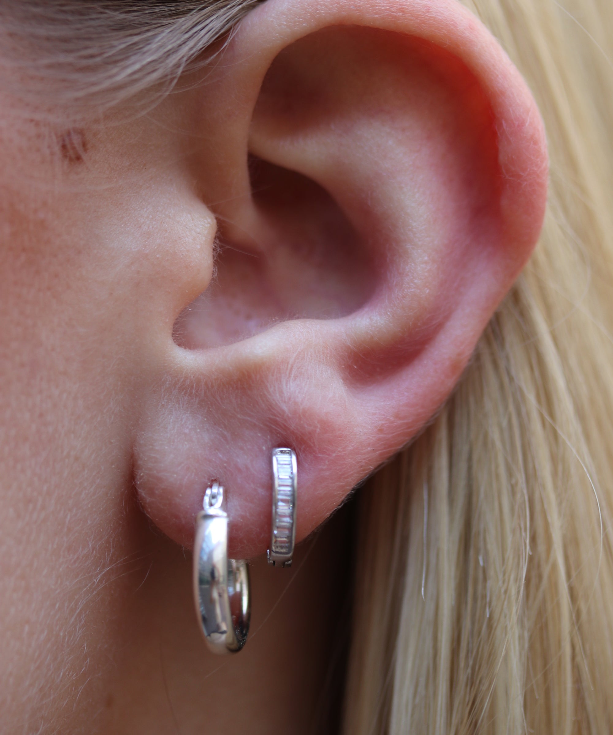 Mini Silver Hoops- 1/2”