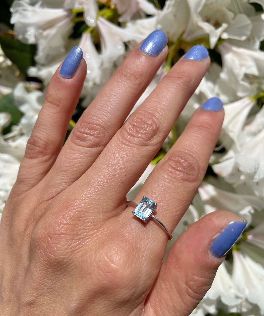 Blue Topaz Birthstone ring - December