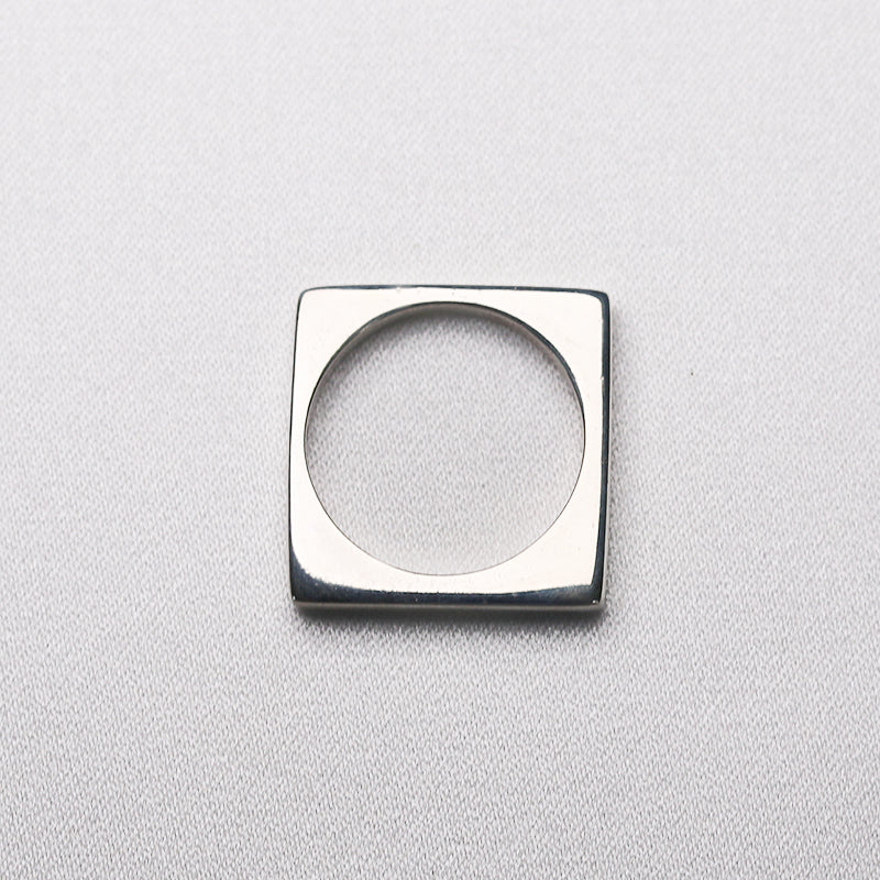 square sculpture ring 925 sterling silver